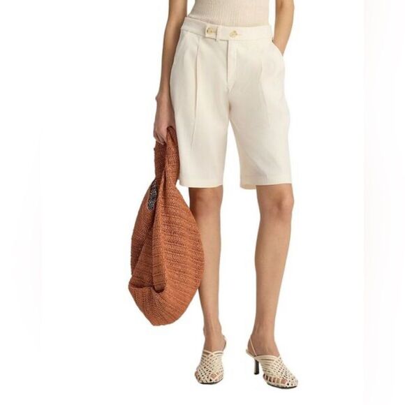 ALC Beach Day Linen Blend High Rise Long Shorts - Picture 1 of 7